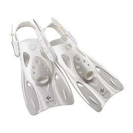 Reef Tourer RF0106P Snorkeling Fins, Foot Fins, Strap Fins, White, Size M