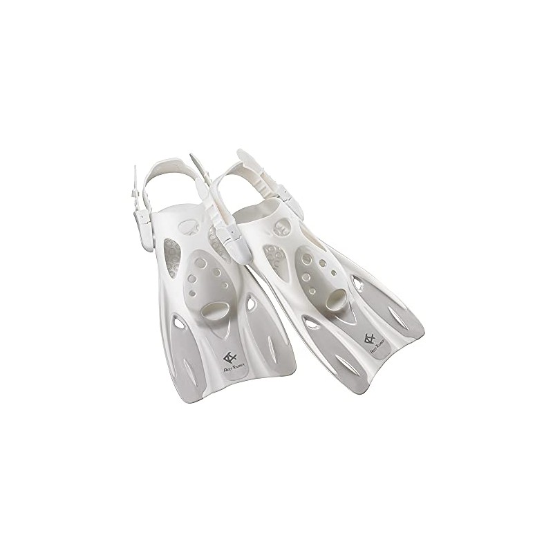 Reef Tourer RF0106P Snorkeling Fins, Foot Fins, Strap Fins, White,