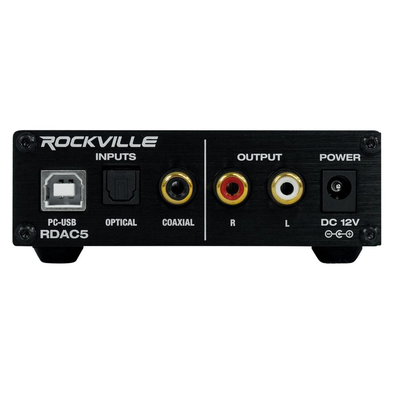 Rockville RDAC5S 24-Bit/192kHz DAC USB/Optical/RCA/Headphone Amp, Lossless Audio, Headphone Amplifier,