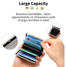 LOUEBICA Stainless Steel Credit Card Wallet RFID Blocking Metal Case Pocket Business Card Holder for Women and Men