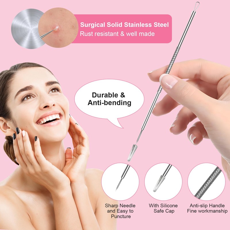Fangze Blackhead Remover Tool Kit - 6pcs Pimple Popper Tool