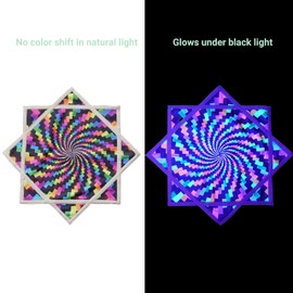 Flow Star (UV Reactive) Beginners Cloth Spinning Easy to Rotate Juggling and Flow Toy Dapo Star （R07-style1） Multicolor