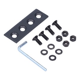 Barn Door Rail Connecting Plates Set Carbon Steel 4 Hole Fixing for Stable Connection of 8 x 2.7 cm Large Rails DIY Accessories