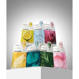 Mediheal Medihill [Total 20 sheets] Essential Mask Pack 7 Types 10 Sheets + 10 Sheets (Tea Tree/Madecassoside/Collagen/Hyaluronic/Vitamin C/Ceramide/PRDN/Cross Compatible)