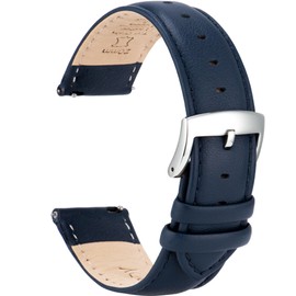 OTTOODY Leather Watch Bands Strap Quick Release, Elegant & Soft Top Grain Genuine Leather Watch band for Men Women, 22mm 21mm 20mm 18mm 16mm Replacement Straps for Watch & Smartwatch, Silver Buckle