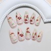 24Pcs Medium Almond Press on Nails Spring Fake Nails with