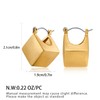INNERDIVA Cute Square Brushed Drop Earrings 18K Gold Plated Geometric