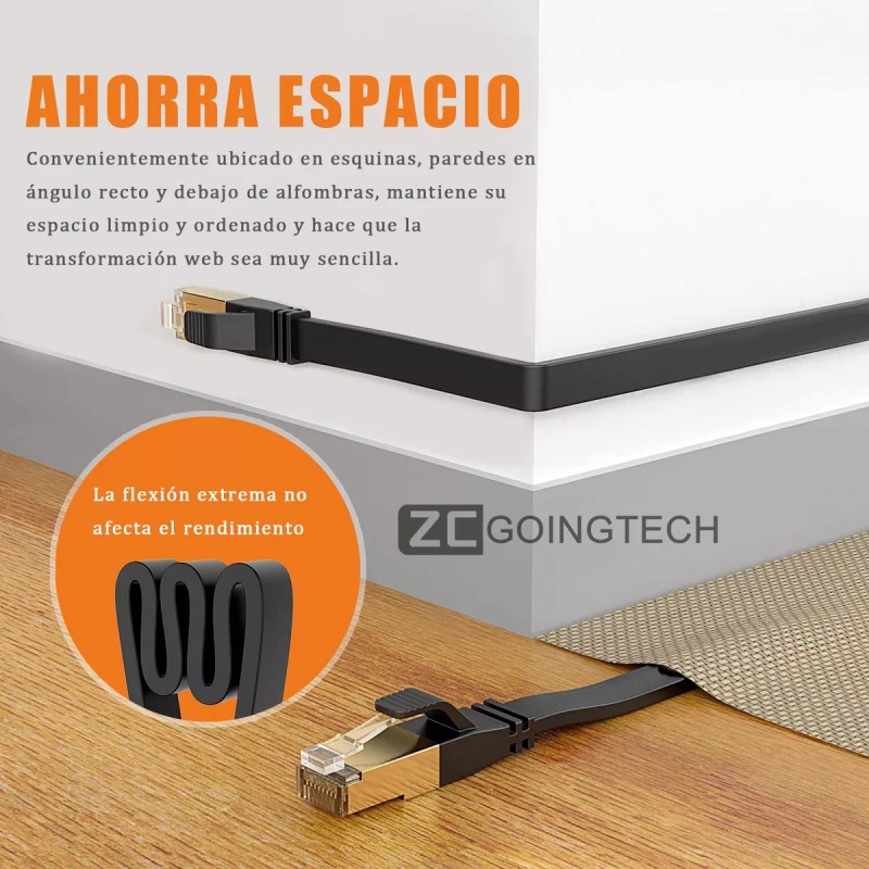 Zcgoingtech Cable Red Plano Categoria 8 Cat8 Rj45 Utp Ethernet