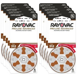 Rayovac Proline Advanced Hearing Aid Batteries | Size 312 (60 pack)