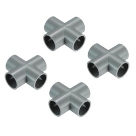 sourcing map PVC Conduit Coupler Elbow Pipe Fittings PVC Pipe Connectors 1 Inch 4-Way Connectors for Hose Electrical Conduit White Pack of 12