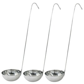 Zorfeter 3 Pcs 4 Oz Soup Ladle Set, Stainless Steel Ladles with Long Handles for Serving, Cooking, Stirring, Portioning Kitchen Restaurant Accessories