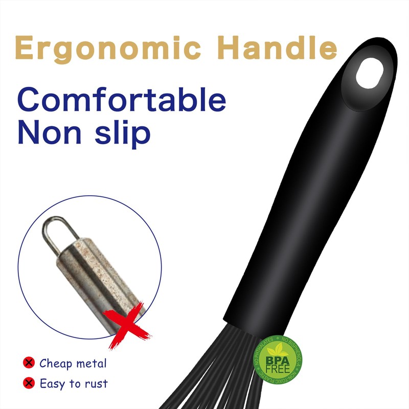 OYV Dishwasher Safe Silicone Whisk, Sealed Waterproof Design Set of
