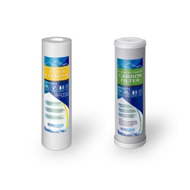 Replacement Filters for Two Stage Countertop Drinking Water Filtration System 5 Micron Sediment & Block Activated Carbon Water Filter Cartridges WELL-MATCHED with WFPFC8002, WHCF-WHWC, P5, AP110