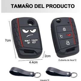 2 Pcs Funda Protectora para Llave de Auto, Negro, Silicona, Compatible con Coche, HH-2024092509, 4 Botones