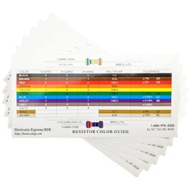 6 Pack Resistor Color Code Guide Cards for Standard and Precision Values - 6" x 3" Card Ideal for Students and Classroom - EX ELECTRONIX EXPRESS