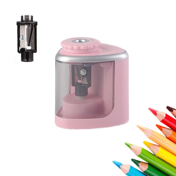 Sacapuntas Eléctricas Portátil para Niños, Sacapuntas Rápido Oficina con 2
