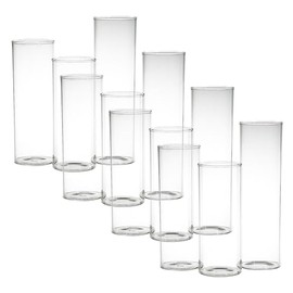 Fun Express Bulk Glass Cylinder Vase Set - 12 Pc