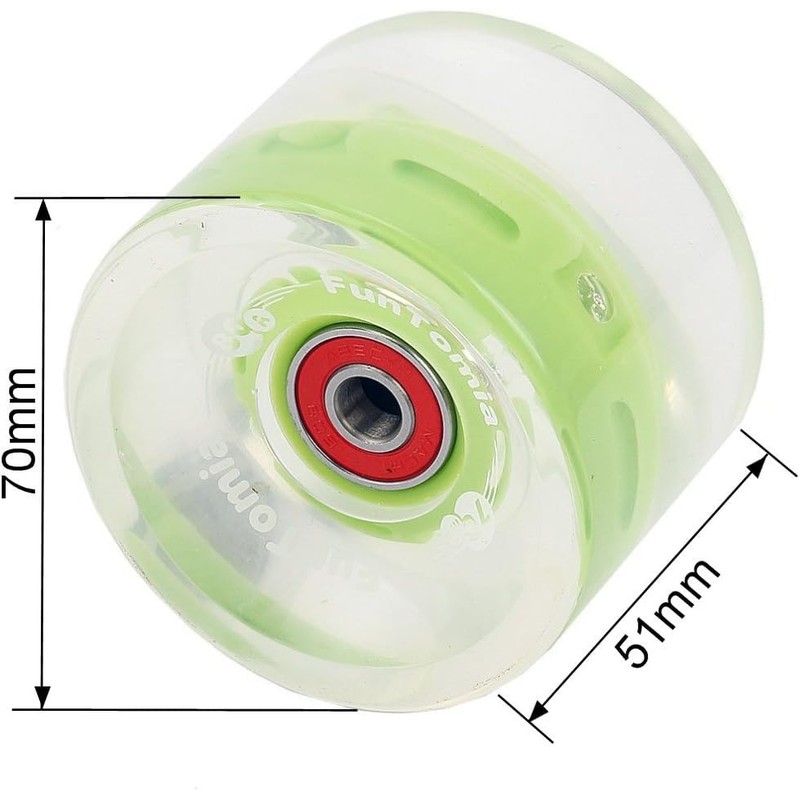 FunTomia Pack of 4 (LED) Longboard/Skateboard Wheels (Big Wheels) in
