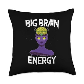 Big Brain Energy Designs Big Brain Energy-Female Genius Throw Pillow, 18x18, Multicolor