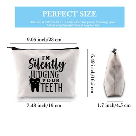 Dentist Gift Dental Hygienist Gift Dental Assistant Gift I’m Silently Judging Your Teeth Dental Graduation Zipper Pouch bag (Judging Your Teeth CA)