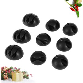 KOMBIUDA 18pcs Cable Clips Cord Organizer for Desktop Home Office Includes Holders for Tv Pc Laptop Black Color