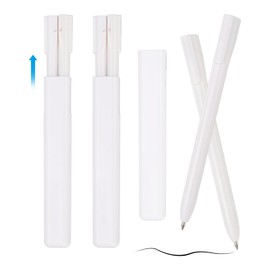 PATIKIL 6 Pcs 0.5mm Rollerball Pens, Gel Ink Pens Black Red Ink Quick Dry Smooth Writing Cute with Holder for Gift Friends Classroom Writing Office, White