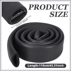 AHANDMAKER Foam Tubing for Handle Grip Support, Synthetic Rubber Handlebar Cover Grip 1.3 Inch OD 1 Inch ID 43.3 Inch Long Comfortable Non-Slip Handle Grips for Fitness Equipment Bicycle, Black