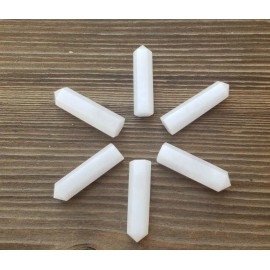 NATURAL WHITE AGATE SINGLE TERMINATED GEMSTONE CRYSTAL PENCIL POINT (ONE)