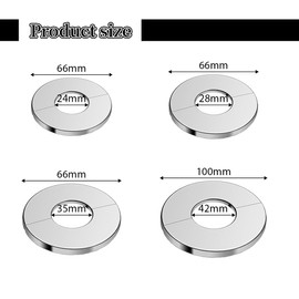 NJCXOLA 8 Rosettes for Radiator Pipes, Tap Decorative Cover Split Triangle Valve Stainless Steel Snap-on Round Hole Gas Pipe Water Pipe Wall Hole Shade Clown Cover