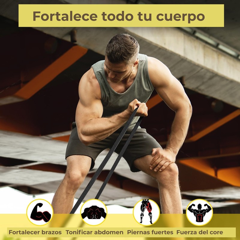 Resistance Band 15 kg Black - Natural Latex Elastic Band