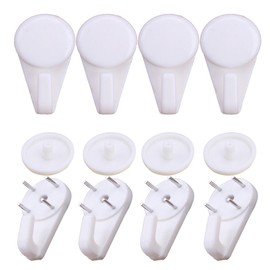 Shuimus Wall Hanging Hooks Concrete Hooks Plastic High Load Capacity Non-marking Covers with Nails White 12pcs