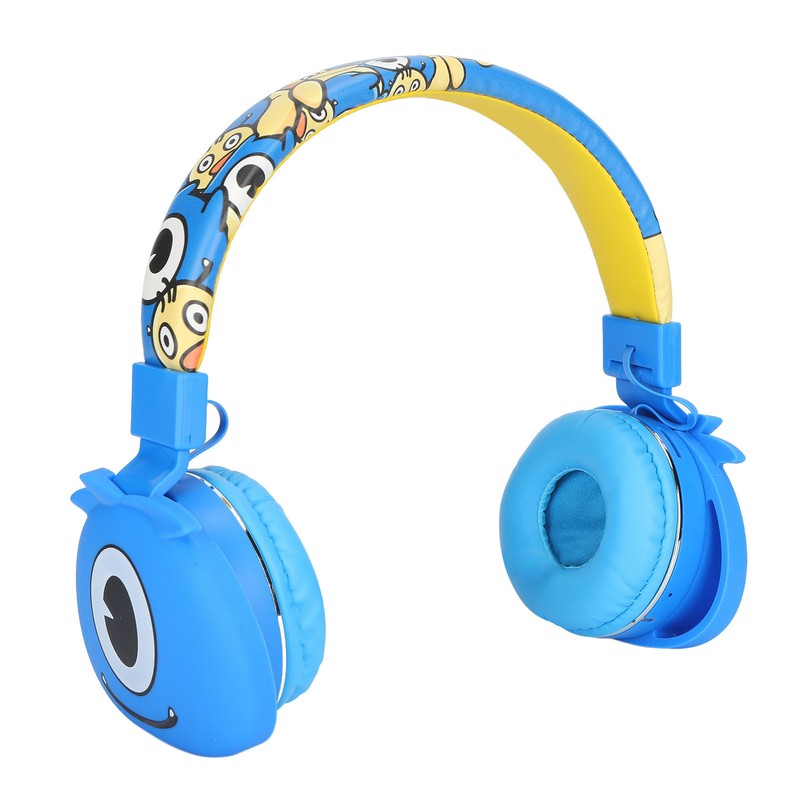 YLFASHION Kids Bluetooth Headphone Cartoon Foldable Adjustable Wireless Headset with