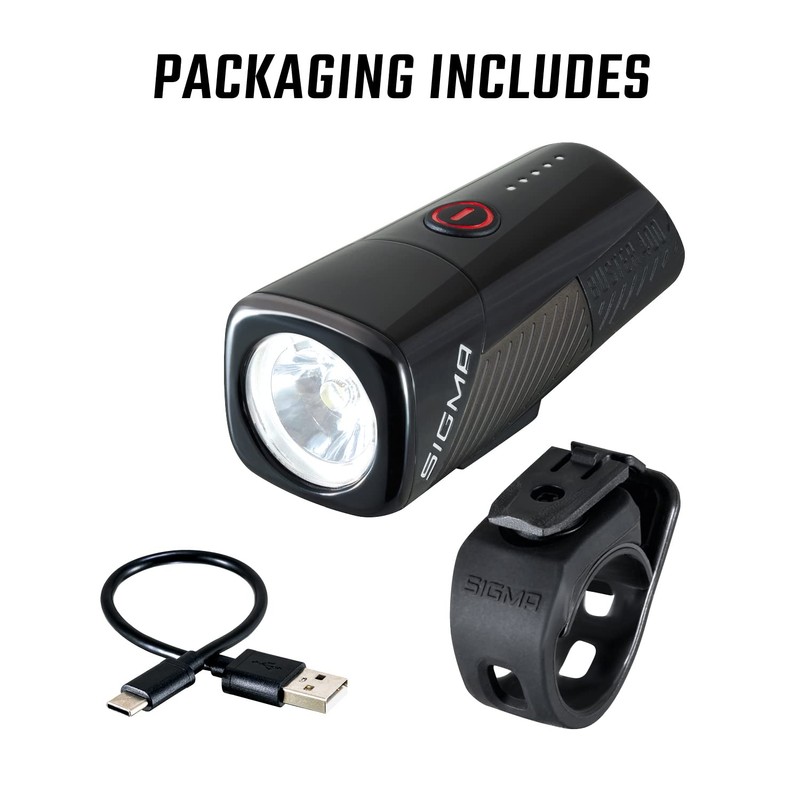 SIGMA BUSTER HEADLIGHT 400 LUMEN FRONT USB 1 LED 5F.#