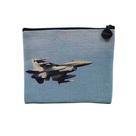 Canvas Bag - Airplane Aviation Airport Military Passion Middle Letter - Canvas Cosmetic Bag - Toiletry Bag - Purse, Us Jet 2, Cosmetic bag