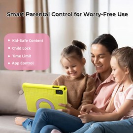 paitanry Kids Tablet, Android 15 Tablet with Case - 8GB+64GB Storage (TF Expand 1TB), Octa-Core CPU, WiFi6, Dual Camera, Android Tablets for Kids Ideal for Toddler with Parental Control