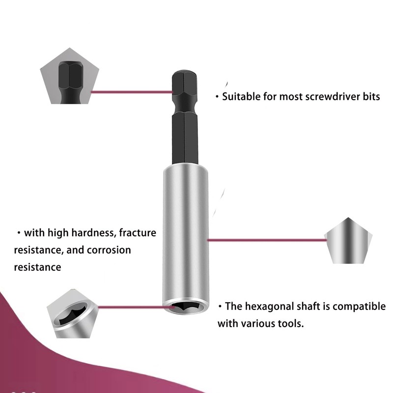 8 Stück Hochwertiger Bithalter Magnetisch, Schnellwechsel Bit Verlängerung 1/4", Sechskantschaft-