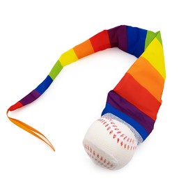 TFORESTER The Original 90s Throw & Catch Game, Flies 50+ Yards, Leather Baseball & Tri‑Color Nylon Tail, Ages 8-Baseball-White