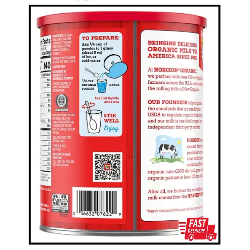 Horizon Powder Organic Instant Dry Whole Milk 30.6 oz