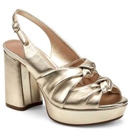 Aerosoles Women's Nadia Heeled Sandal, Soft Gold Vegan, 12