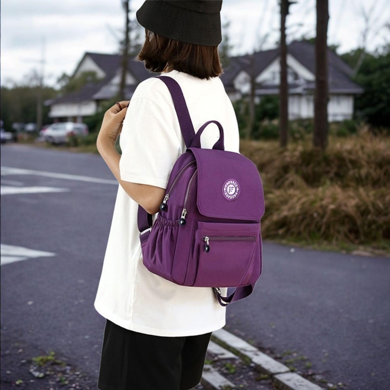 Waterproof Nylon Women's Backpack, Lightweight, Hiking, Camping, Cycling Daypack (Dark