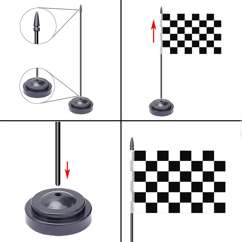 WXTWK 2 Pack Checkered Black and White Racing Flag Race