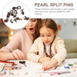 TEHAUX - Sujetadores de papel, 20 piezas de perlas redondas clásico pequeñas para manualidades, manualidades, álbum de recortes dividido, accesorio de decoración para álbum (color al azar)