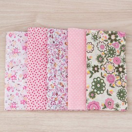 HOULIFE Women's Flower Handkerchiefs Pure Cotton Pink Handkerchiefs for Everyday Use 5/10 Pieces 36 x 36 cm Mother's Day Gift - multicoloured