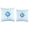 Sailing Compass Rose Sailboat Throw Pillow