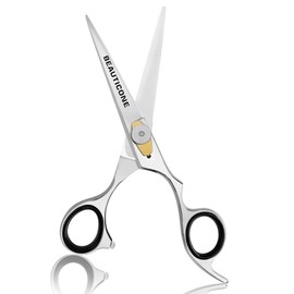BEAUTICONE Hair Cutting Scissors | 6.5 Inch Professional Stainless Steel Barber Shears | Hairdressing Scissors | Smooth & Sharp Edge Blades - for Men/Women (Silver)