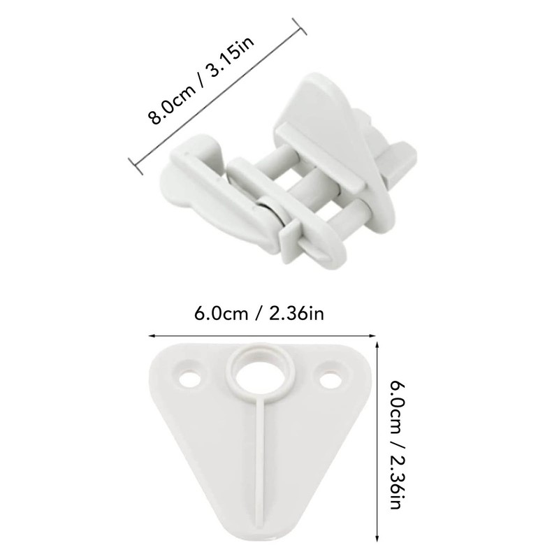 4 Set Pontoon Boat Gate Latch Kit ABS Square Frame