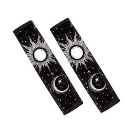 Dolyues Sun and Moon Auto Seat Belt Covers Pad Soft Shoulder Strap Pads for Women Men Black Cushion for Women Handbag/Shoulder Bag Decor
