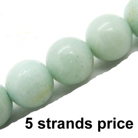 abalorio de piedras preciosas para hacer joyas, se vende por bolsa, 5 hebras en el interior, Amazonita, 8mm, 1
