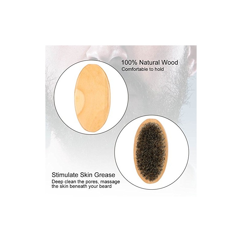 Set de cepillo y peine de barba de cerdas naturales