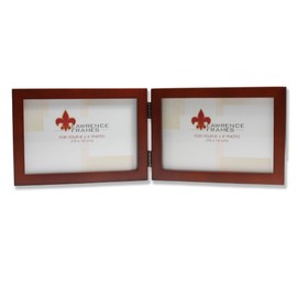Lawrence Frames Hinged Double (Horizontal) Walnut Wood Picture Frame, Gallery Collection, 4 by 6-Inch